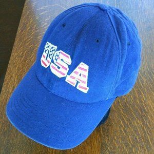 American Flag Strap back Hat Baseball Cap Red White Blue USA Patriotic Logo Hats